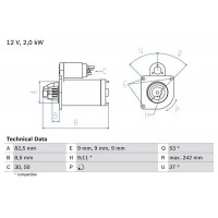 0 986 018 450 BOSCH стартер
