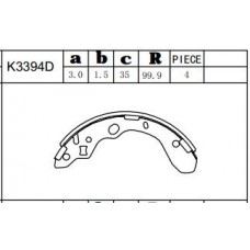 K3394D ASIMCO Комплект гальмівних колодок