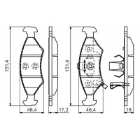 0 986 494 547 BOSCH Комплект гальмівних колодок дисковий гальм