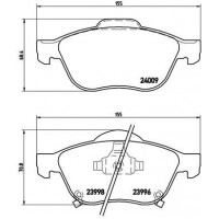 P 83 043 BREMBO Комплект гальмівних колодок дисковий гальм