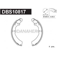 DBS10817 DANAHER Комплект гальмівних колодок