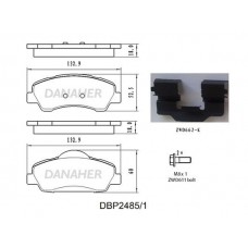 DBP2485/1 DANAHER Комплект гальмівних колодок дисковий гальм
