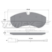 TX 16-95 TOMEX Brakes КомплеК т гальмівних колодок, дискове гальмо
