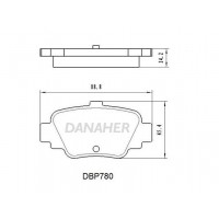 DBP780 DANAHER Комплект гальмівних колодок дисковий гальм