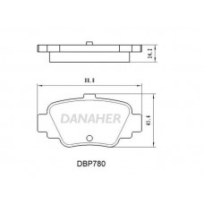 DBP780 DANAHER Комплект гальмівних колодок дисковий гальм