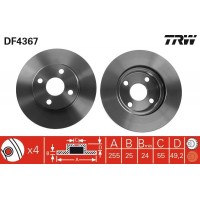 DF4367 TRW Гальмівний диск