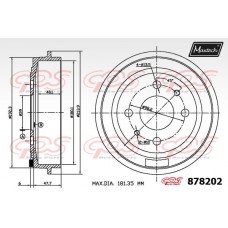 878202 MAXTECH Гальмівний барабан
