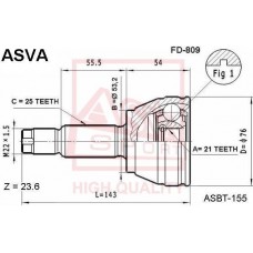 FD-809 ASVA Шарнирный комплект, Привідний вал