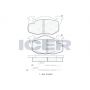 180866 ICER Комплект гальмівних колодок дисковий гальм