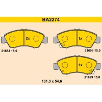 BA2274 BARUM Комплект гальмівних колодок дисковий гальм