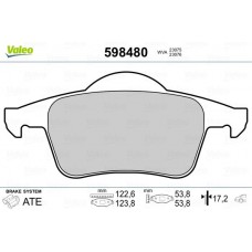 598480 VALEO Комплект гальмівних колодок дисковий гальм