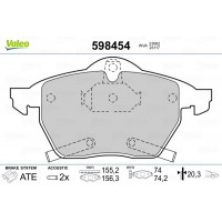 598454 VALEO Комплект гальмівних колодок дисковий гальм