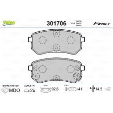 301706 VALEO Комплект гальмівних колодок дисковий гальм
