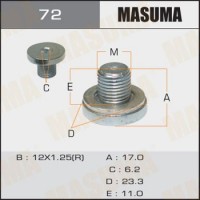 72 MASUMA Різьбова пробка, Масляний піддон
