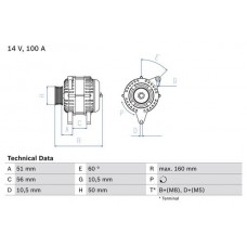0 986 042 750 BOSCH Генератор