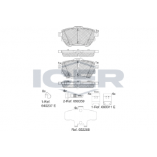182398 ICER Комплект гальмівних колодок дисковий гальм