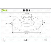 186569 VALEO Гальмівний диск