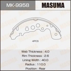 MK-9958 MASUMA Комплект гальмівних колодок