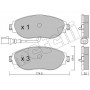 22-0952-0 METELLI Комплект гальмівних колодок дисковий гальм