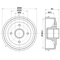 8DT 355 301-261 HELLA PAGID Гальмівний барабан