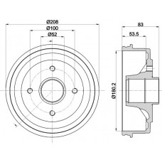 8DT 355 301-261 HELLA PAGID Гальмівний барабан