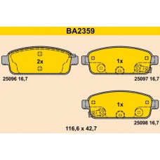 BA2359 BARUM КомплеК т гальмівних колодок, дискове гальмо