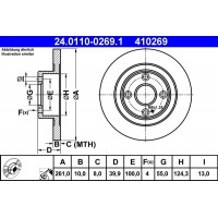24.0110-0269.1 ATE Гальмівний диск
