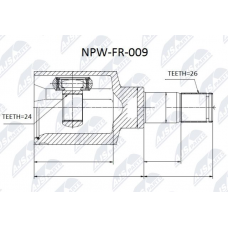 NPW-FR-009 NTY Шарнирный комплект, Привідний вал