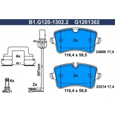 B1.G120-1302.2 GALFER Комплект гальмівних колодок дисковий гальм