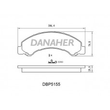 DBP5155 DANAHER Комплект гальмівних колодок дисковий гальм
