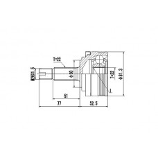 DCV828001 DYNAMATRIX Шарнирный комплект, Привідний вал