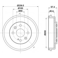 8DT 355 302-491 HELLA Гальмівний барабан