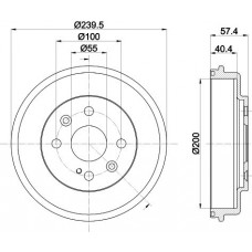 8DT 355 302-491 HELLA PAGID Гальмівний барабан