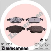 24538.985.1 ZIMMERMANN Комплект гальмівних колодок дисковий гальм