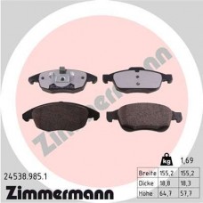 24538.985.1 ZIMMERMANN Комплект гальмівних колодок дисковий гальм