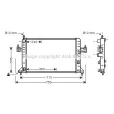 OL2305 AVA QUALITY COOLING Радіатор охолодження двигуна