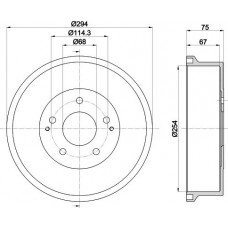 MBD093 MINTEX Гальмівний барабан