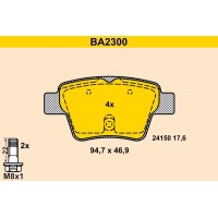 BA2300 BARUM Комплект гальмівних колодок дисковий гальм