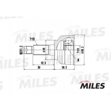 GA20616 MILES Шарнирный комплект, Привідний вал