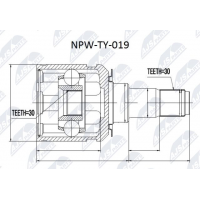NPW-TY-019 NTY Шарнирный комплект, Привідний вал