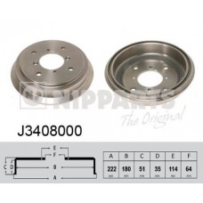 J3408000 NIPPARTS Гальмівний барабан