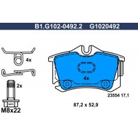 B1.G102-0492.2 GALFER КомплеК т гальмівних колодок, дискове гальмо