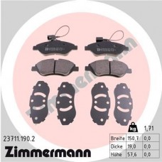 23711.190.2 ZIMMERMANN Комплект гальмівних колодок дисковий гальм