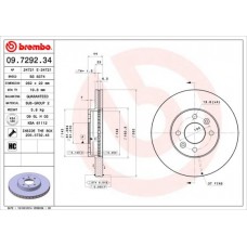 09.7292.34 BREMBO Гальмівний диск