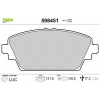 598451 VALEO Комплект гальмівних колодок дисковий гальм