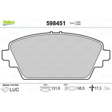 598451 VALEO Комплект гальмівних колодок дисковий гальм