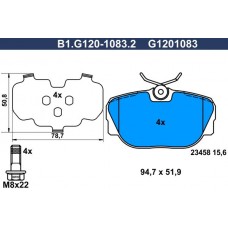 B1.G120-1083.2 GALFER Комплект гальмівних колодок дисковий гальм