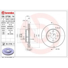 09.5736.14 BREMBO Гальмівний диск
