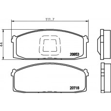 8DB 355 029-271 HELLA Комплект гальмівних колодок дисковий гальм