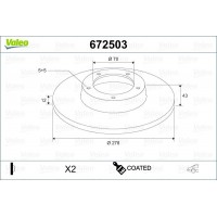 672503 VALEO Гальмівний диск